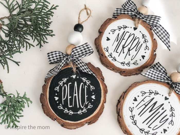 Diy wood slice ornaments