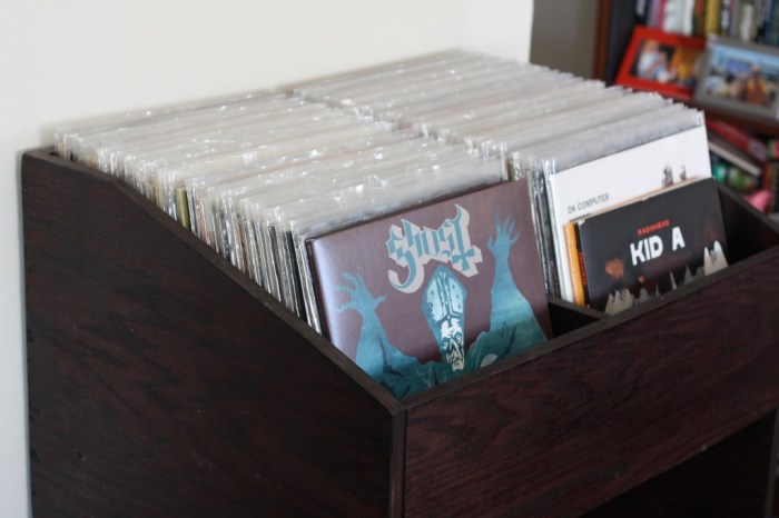 Diy record shelf